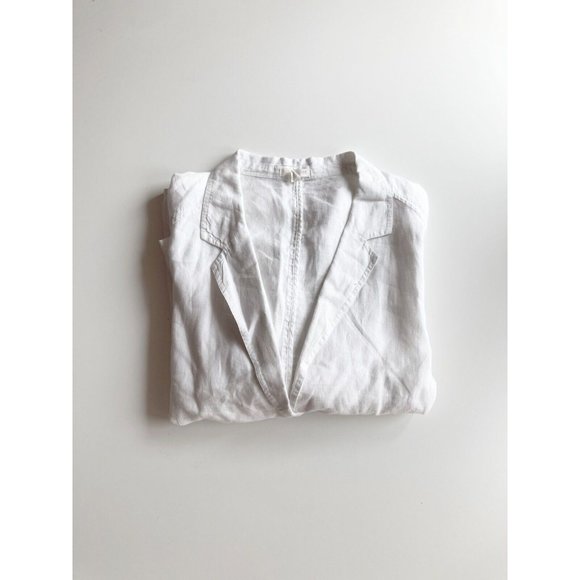 Eileen Fisher Jackets & Blazers - EILEEN FISHER White Irish Linen Organic Cotton Jersey Blazer Jacket, Size 3X